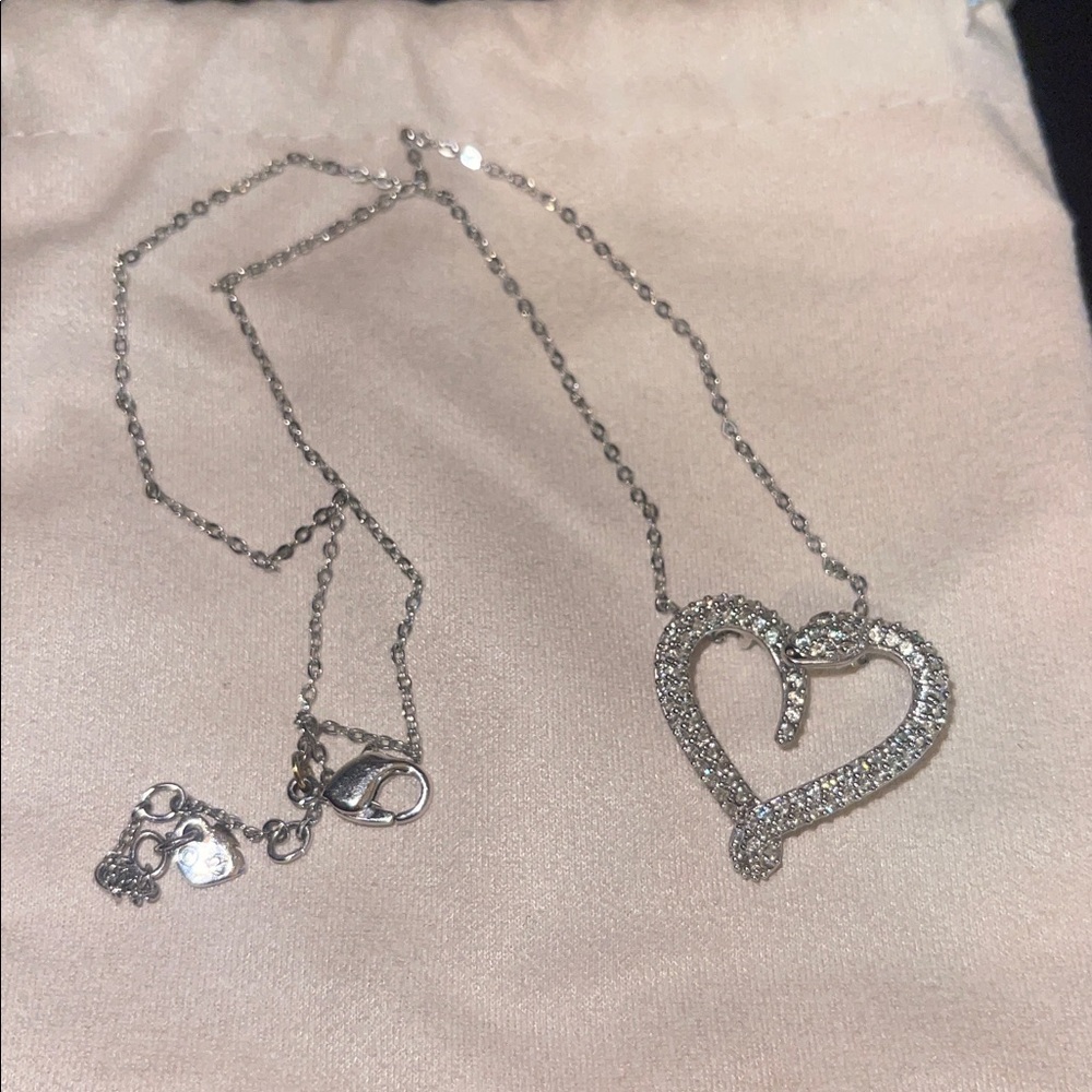 Swarovski Silver snake Heart Pendant Necklace